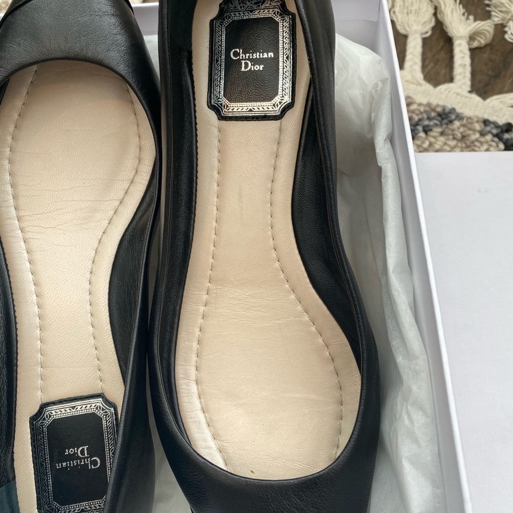 Dior Black Leather Flats